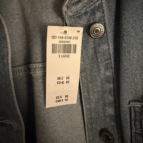 Abercrombie & Fitch Women's Light Blue Jean Jacket - Picture 3 of 5
